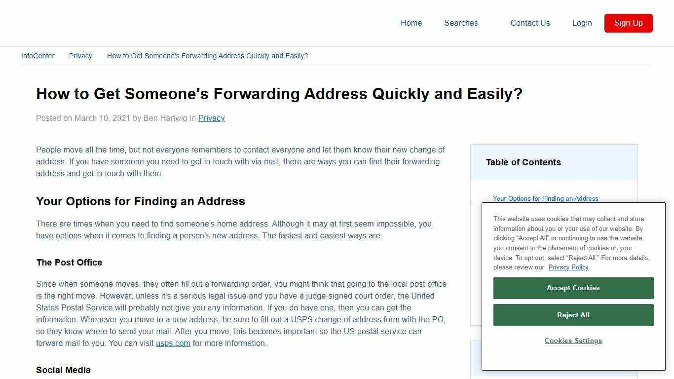 How to Find Someone's Forwarding Address Easily