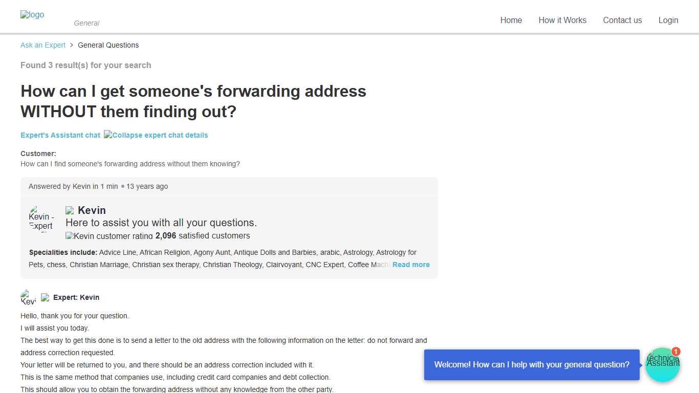 How can I get someone's forwarding address WITHOUT them finding out?